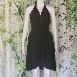 Black handmade halter dress